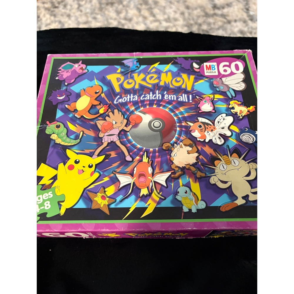 Vintage 1999 Pokemon 60 Piece Jigsaw Puzzle Milton Bradley Hasbro Pikachu 90s